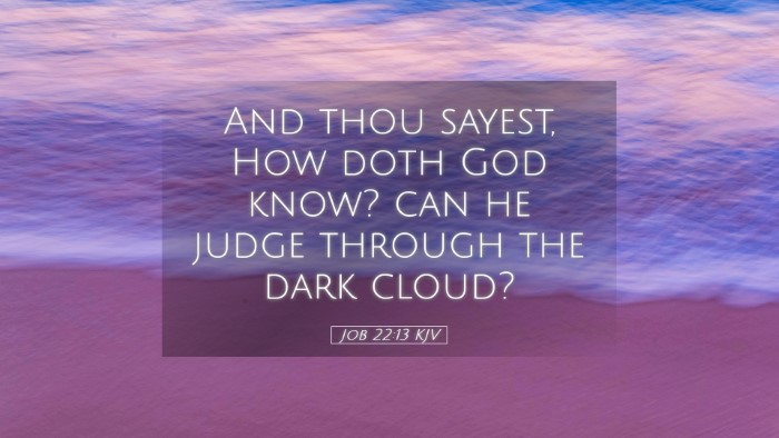Picture 05 - Job 22:13 KJV Desktop Wallpaper - And thou sayest, How doth God know? can he judge - Desktop Bible Verse Wallpaper