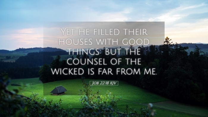 Picture 05 - Job 22:18 KJV Desktop Wallpaper - Yet he filled their houses with good things: but - Desktop Bible Verse Wallpaper