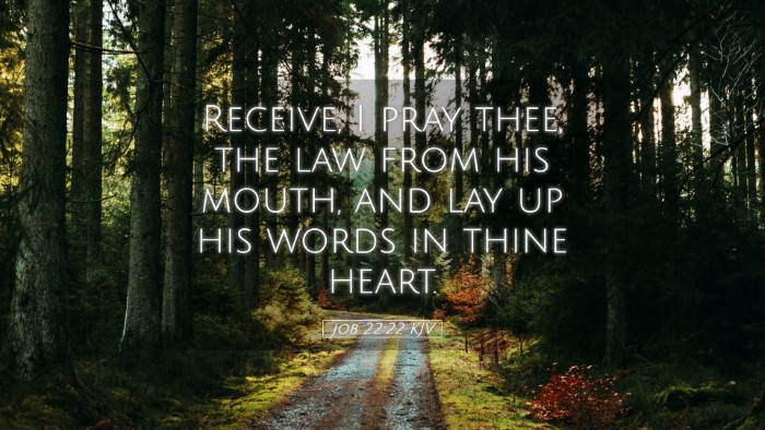 Picture 05 - Job 22:22 KJV Desktop Wallpaper - Receive, I pray thee, the law from his mouth, and - Desktop Bible Verse Wallpaper
