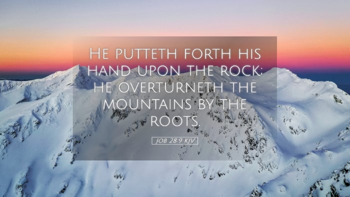 Picture 05 - Job 28:9 KJV Desktop Wallpaper - He putteth forth his hand upon the rock; he - Desktop Bible Verse Wallpaper
