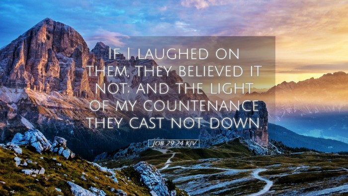 Picture 05 - Job 29:24 KJV Desktop Wallpaper - If I laughed on them, they believed it not; and - Desktop Bible Verse Wallpaper