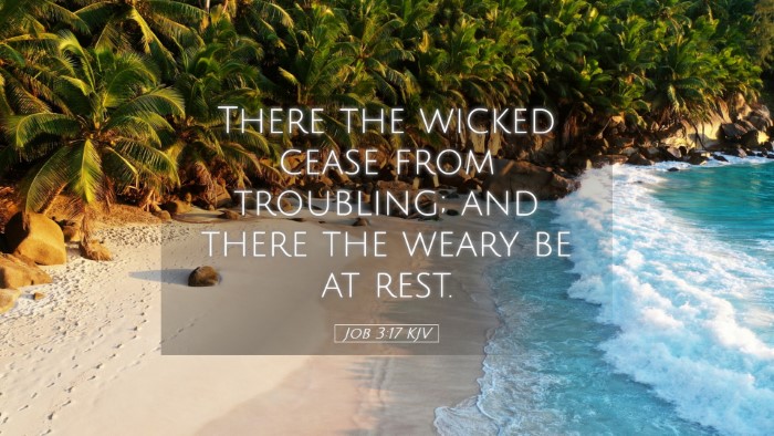 Picture 05 - Job 3:17 KJV Desktop Wallpaper - There the wicked cease from troubling; and there - Desktop Bible Verse Wallpaper