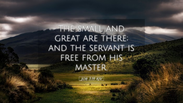 Picture 05 - Job 3:19 KJV Desktop Wallpaper - The small and great are there; and the servant is - Desktop Bible Verse Wallpaper