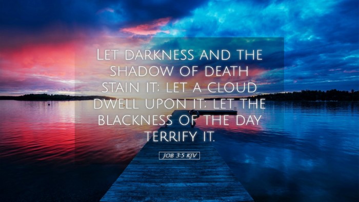 Picture 05 - Job 3:5 KJV Desktop Wallpaper - Let darkness and the shadow of death stain it; - Desktop Bible Verse Wallpaper
