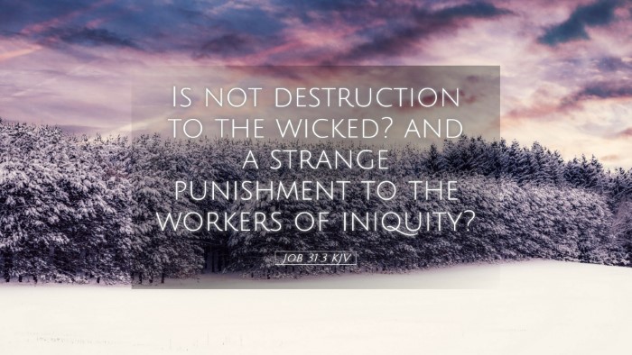 Picture 05 - Job 31:3 KJV Desktop Wallpaper - Is not destruction to the wicked? and a strange - Desktop Bible Verse Wallpaper