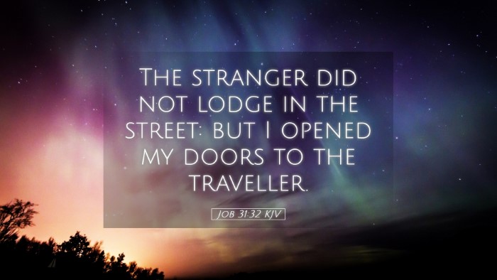 Picture 05 - Job 31:32 KJV Desktop Wallpaper - The stranger did not lodge in the street: but I - Desktop Bible Verse Wallpaper