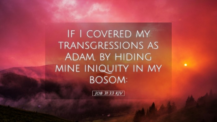 Picture 05 - Job 31:33 KJV Desktop Wallpaper - If I covered my transgressions as Adam, by hiding - Desktop Bible Verse Wallpaper