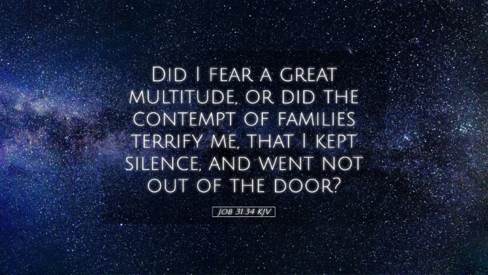 Picture 05 - Job 31:34 KJV Desktop Wallpaper - Did I fear a great multitude, or did the contempt - Desktop Bible Verse Wallpaper