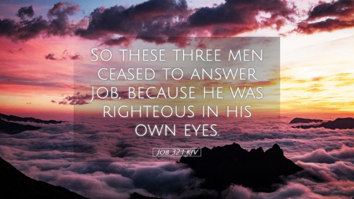 Picture 05 - Job 32:1 KJV Desktop Wallpaper - So these three men ceased to answer Job, because - Desktop Bible Verse Wallpaper