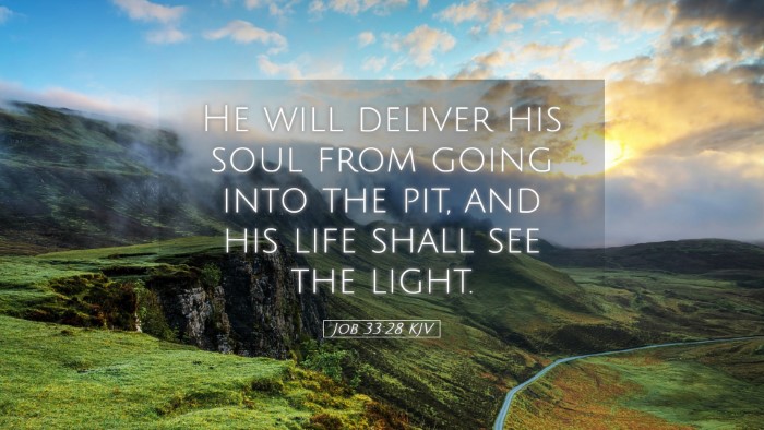 Picture 05 - Job 33:28 KJV Desktop Wallpaper - He will deliver his soul from going into the pit, - Desktop Bible Verse Wallpaper