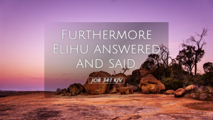 Picture 05 - Job 34:1 KJV Desktop Wallpaper - Furthermore Elihu answered and - Desktop Bible Verse Wallpaper
