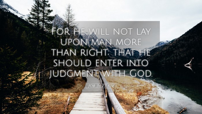 Picture 05 - Job 34:23 KJV Desktop Wallpaper - For he will not lay upon man more than right; - Desktop Bible Verse Wallpaper