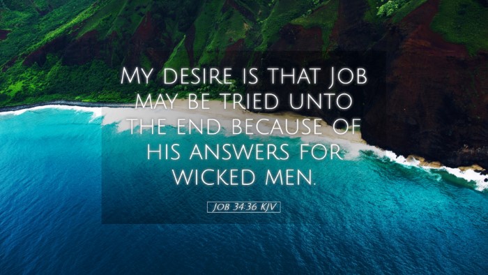 Picture 05 - Job 34:36 KJV Desktop Wallpaper - My desire is that Job may be tried unto the end - Desktop Bible Verse Wallpaper