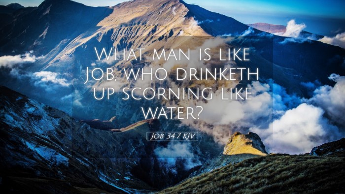 Picture 05 - Job 34:7 KJV Desktop Wallpaper - What man is like Job, who drinketh up scorning - Desktop Bible Verse Wallpaper