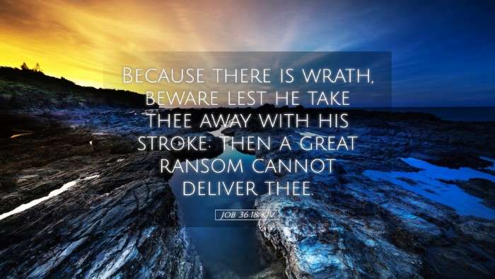 Picture 05 - Job 36:18 KJV Desktop Wallpaper - Because there is wrath, beware lest he take thee - Desktop Bible Verse Wallpaper