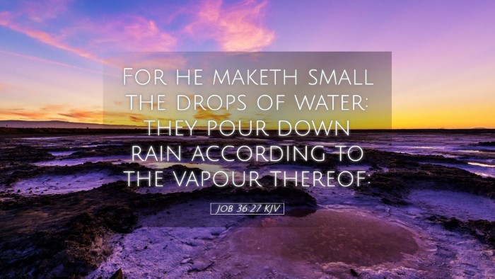 Picture 05 - Job 36:27 KJV Desktop Wallpaper - For he maketh small the drops of water: they pour - Desktop Bible Verse Wallpaper