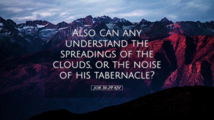 Picture 05 - Job 36:29 KJV Desktop Wallpaper - Also can any understand the spreadings of the - Desktop Bible Verse Wallpaper