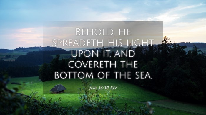 Picture 05 - Job 36:30 KJV Desktop Wallpaper - Behold, he spreadeth his light upon it, and - Desktop Bible Verse Wallpaper