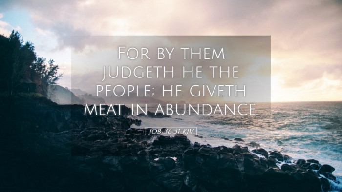 Picture 05 - Job 36:31 KJV Desktop Wallpaper - For by them judgeth he the people; he giveth meat - Desktop Bible Verse Wallpaper