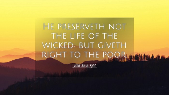 Picture 05 - Job 36:6 KJV Desktop Wallpaper - He preserveth not the life of the wicked: but - Desktop Bible Verse Wallpaper