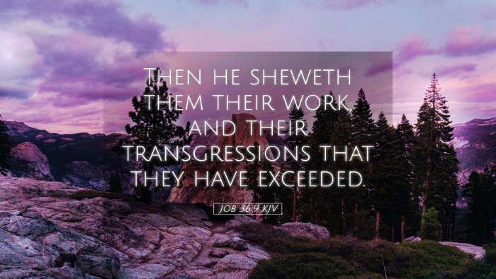 Picture 05 - Job 36:9 KJV Desktop Wallpaper - Then he sheweth them their work, and their - Desktop Bible Verse Wallpaper