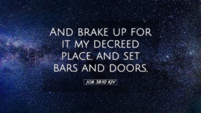 Picture 05 - Job 38:10 KJV Desktop Wallpaper - And brake up for it my decreed place, and set - Desktop Bible Verse Wallpaper