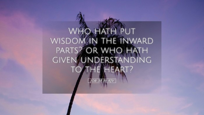 Picture 05 - Job 38:36 KJV Desktop Wallpaper - Who hath put wisdom in the inward parts? or who - Desktop Bible Verse Wallpaper