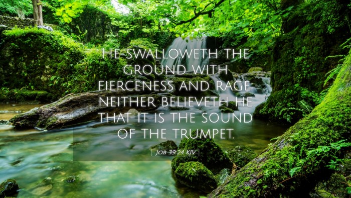 Picture 05 - Job 39:24 KJV Desktop Wallpaper - He swalloweth the ground with fierceness and - Desktop Bible Verse Wallpaper