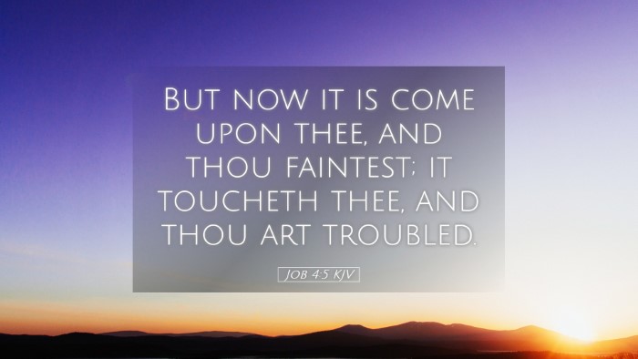 Picture 05 - Job 4:5 KJV Desktop Wallpaper - But now it is come upon thee, and thou faintest; - Desktop Bible Verse Wallpaper