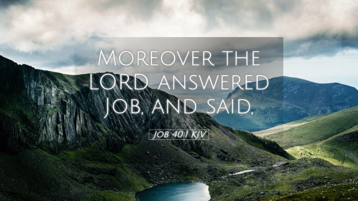 Picture 05 - Job 40:1 KJV Desktop Wallpaper - Moreover the LORD answered Job, and - Desktop Bible Verse Wallpaper