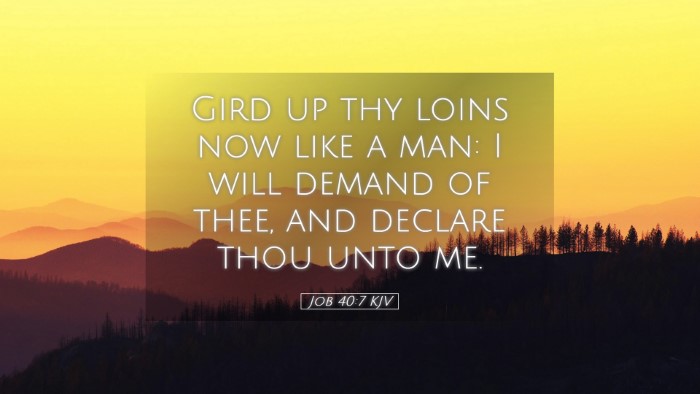 Picture 05 - Job 40:7 KJV Desktop Wallpaper - Gird up thy loins now like a man: I will demand - Desktop Bible Verse Wallpaper