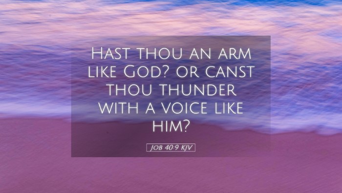 Picture 05 - Job 40:9 KJV Desktop Wallpaper - Hast thou an arm like God? or canst thou thunder - Desktop Bible Verse Wallpaper