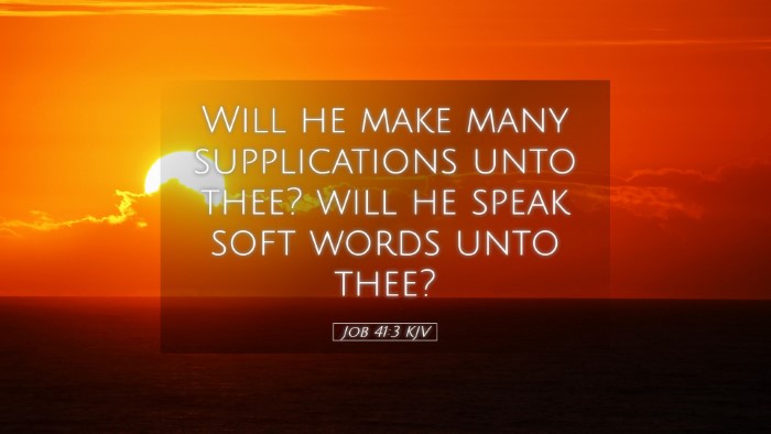 Picture 05 - Job 41:3 KJV Desktop Wallpaper - Will he make many supplications unto thee? will - Desktop Bible Verse Wallpaper