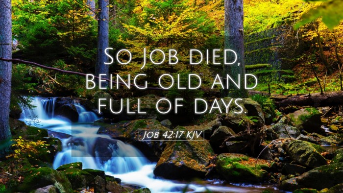 Picture 05 - Job 42:17 KJV Desktop Wallpaper - So Job died, being old and full of - Desktop Bible Verse Wallpaper