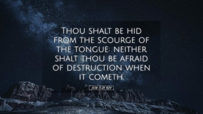 Picture 05 - Job 5:21 KJV Desktop Wallpaper - Thou shalt be hid from the scourge of the tongue: - Desktop Bible Verse Wallpaper