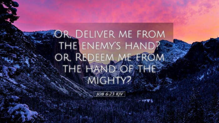 Picture 05 - Job 6:23 KJV Desktop Wallpaper - Or, Deliver me from the enemy's hand? or, Redeem - Desktop Bible Verse Wallpaper