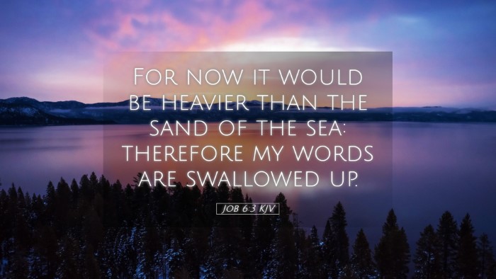 Picture 05 - Job 6:3 KJV Desktop Wallpaper - For now it would be heavier than the sand of the - Desktop Bible Verse Wallpaper