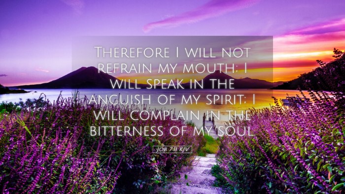 Picture 05 - Job 7:11 KJV Desktop Wallpaper - Therefore I will not refrain my mouth; I will - Desktop Bible Verse Wallpaper