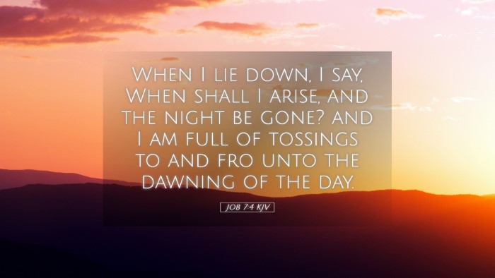 Picture 05 - Job 7:4 KJV Desktop Wallpaper - When I lie down, I say, When shall I arise, and - Desktop Bible Verse Wallpaper