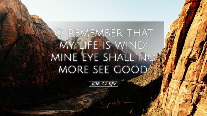 Picture 05 - Job 7:7 KJV Desktop Wallpaper - O remember that my life is wind: mine eye shall - Desktop Bible Verse Wallpaper
