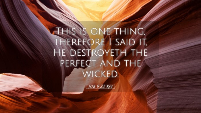 Picture 05 - Job 9:22 KJV Desktop Wallpaper - This is one thing, therefore I said it, He - Desktop Bible Verse Wallpaper