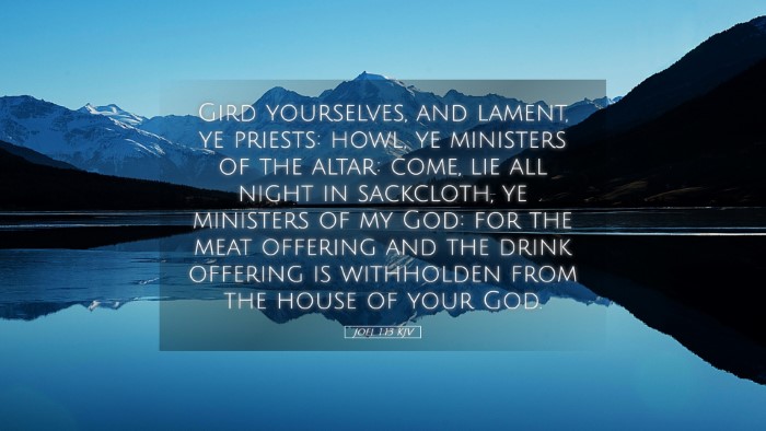Picture 05 - Joel 1:13 KJV Desktop Wallpaper - Gird yourselves, and lament, ye priests: howl, ye - Desktop Bible Verse Wallpaper