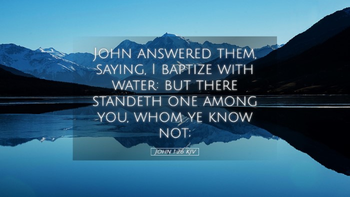Picture 05 - John 1:26 KJV Desktop Wallpaper - John answered them, saying, I baptize with water: - Desktop Bible Verse Wallpaper