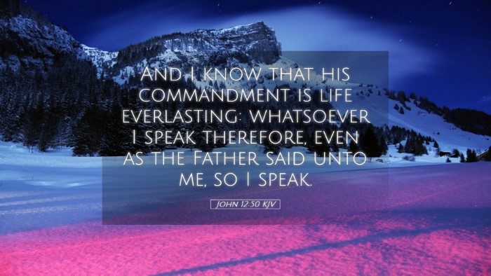 Picture 05 - John 12:50 KJV Desktop Wallpaper - And I know that his commandment is life - Desktop Bible Verse Wallpaper