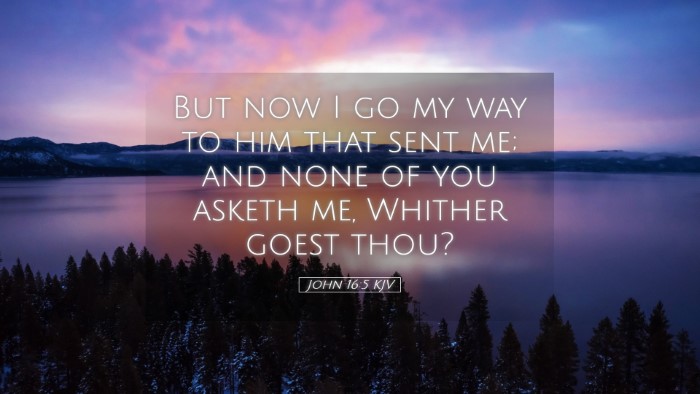 Picture 05 - John 16:5 KJV Desktop Wallpaper - But now I go my way to him that sent me; and none - Desktop Bible Verse Wallpaper