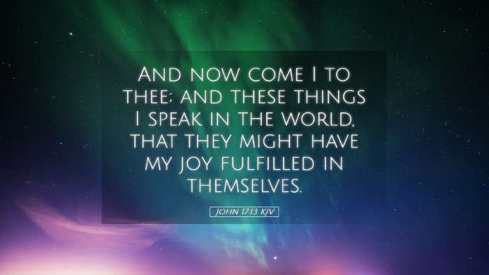 Picture 05 - John 17:13 KJV Desktop Wallpaper - And now come I to thee; and these things I speak - Desktop Bible Verse Wallpaper