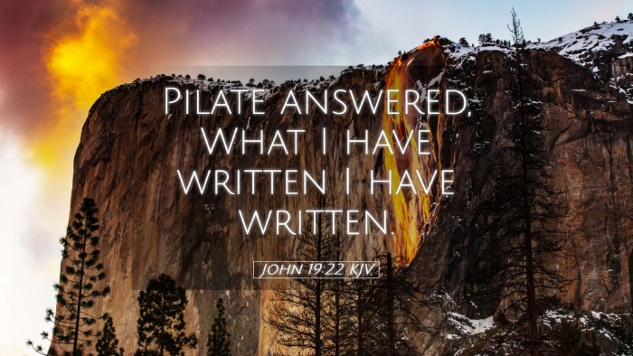 Picture 05 - John 19:22 KJV Desktop Wallpaper - Pilate answered, What I have written I have - Desktop Bible Verse Wallpaper