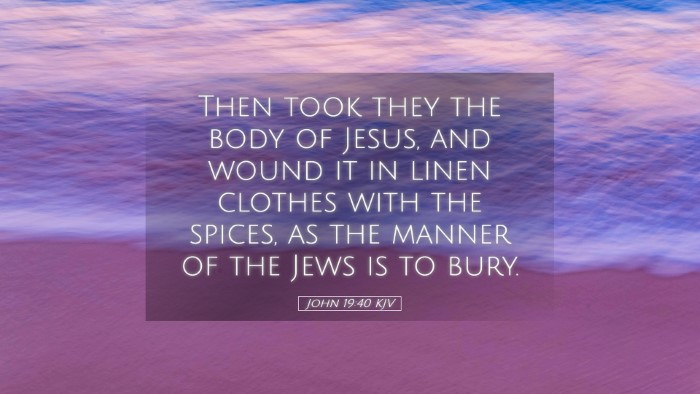 Picture 05 - John 19:40 KJV Desktop Wallpaper - Then took they the body of Jesus, and wound it in - Desktop Bible Verse Wallpaper