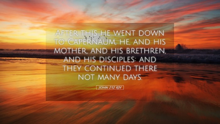 Picture 05 - John 2:12 KJV Desktop Wallpaper - After this he went down to Capernaum, he, and his - Desktop Bible Verse Wallpaper