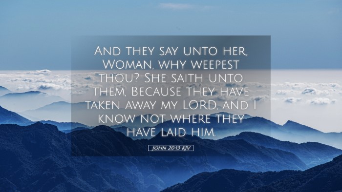 Picture 05 - John 20:13 KJV Desktop Wallpaper - And they say unto her, Woman, why weepest thou? - Desktop Bible Verse Wallpaper